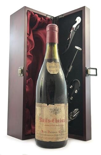 Nuits Saint Georges Les Chaboeufs 1967 Domaine Jean Jacques Confuron (Red wine) in einer mit Seide ausgestatetten Geschenkbox, da zu 4 Weinaccessoires, 1 x 750ml von Nuits Saint Georges