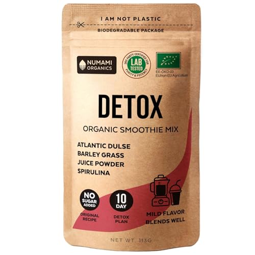 Bio Detox Smoothie Pulver mit gesunder Spirulina, Atlantic Dulse und Gerstengrassaftpulver, Premium Qualität, Superfood aus Europa von Numami