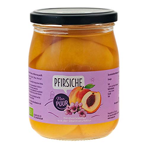 nur puur Bio Pfirsiche, halbe Frucht, m. Reissirup gesüßt (1 x 550 gr) von nur puur