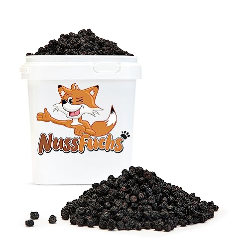 Aroniabeeren 2,5kg – getrocknete Aroniabeeren – schwarze Apfelbeere - Trockenfrüchte natur– ohne Zucker - natürlicher Power Snack - im wiederverschließbaren Eimer – NussFuchs (2,5kg Eimer) von NussFuchs