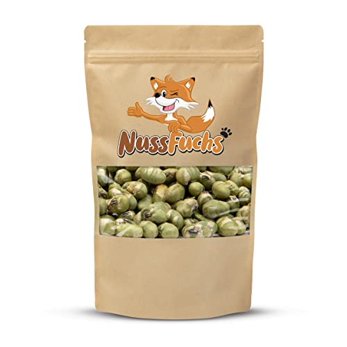 Edamame Bohnen 1kg - knackige Sojabohnen geröstet & leicht gesalzen - Edamame Bohnen getrocknet ohne Fett geröstet glutenfrei vegan - knusprige Sojabohnen als Snack für zwischendurch - NussFuchs (1kg) von NussFuchs