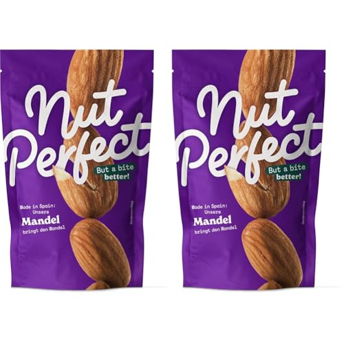 Nut Perfect | Mandelkerne | mit Haut | süßlich im Geschmack | kürzere Transportwege durch Anbau und Verarbeitung in Spanien | CO2-Einsparung durch kürzere Transportwege | 100g (Packung mit 2) von Nut Perfect But a bite better!