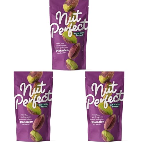 Nut Perfect | Pistazienkerne | Schonend geröstet | Ungesalzen | Knackig und intensiv im Geschmack |CO2-Einsparung durch kürzere Transportwege | 70g (Packung mit 3) von Nut Perfect But a bite better!