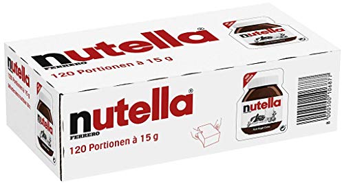 Ferrero Nutella Brotaufstrich 120 Stk. je 15 g einzeln - 1,8 kg Vorrat - Mini-Format - für Frühstücksbuffet - glutenfrei von NUTELLA