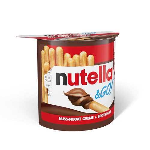 nutella & GO! – Knusprige Brot-Sticks und Nuss-Nugat-Creme – Idealer Snack für unterwegs und zwischendurch – 12 x 52 g von Nutella