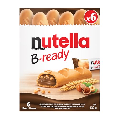 NUTELLA B-READY, Snackriegel, knusprige Waffel gefüllt mit leckerem NUTELLA®, 6 Riegel pro Packung, ideales Strumpffüller, 132 g von Nutella