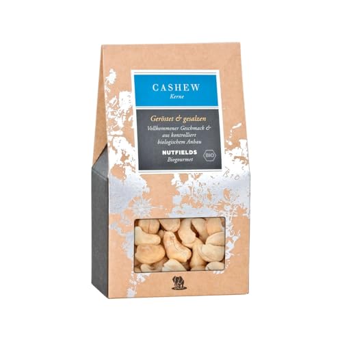 Nutfields Bio Cashewkerne | geröstet & gesalzen | Bio Gourmet | 120 g von Nutfields