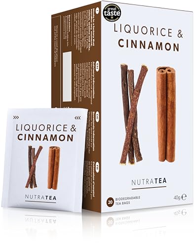 Nutra Tea - Lakritz & Zimt Tee | Lakritztee | Zimttee - 120 Teebeutel - Kräutertee - (6er Pack) von Nutra Tea