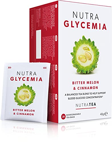 Nutra Tea Nutraglycemie – Blutzuckertee | Diabetes-Tee – zur Blutzuckerkontrolle und Diabetiker – inklusive Bittermelone, Zimt und Bockshornklee – 120 umhüllte Teebeutel – von Nutra Tea – Kräutertee – von Nutra Tea