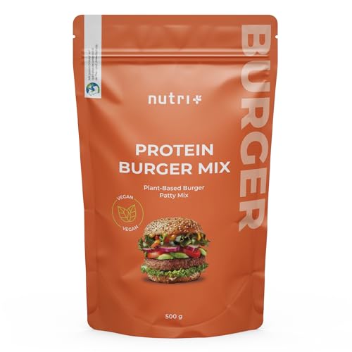 Nutri + Vegan Protein Burger Mix - Fleischersatz ohne Soja mit Erbsenprotein - Plant-based Burger Patties - Fleisch Alternative auch für Frikadellen von Nutri +