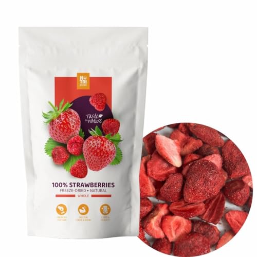 Freeze Dried Strawberries - 100% Natural, No Added Sugar, Crunchy and Delicious Healthy Snack (35g, 100g, 300g) (100g) von NutriBoom