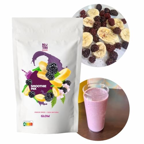 Ready to Blend Smoothie Kits Freeze-Dried Whole Fruits and Veggies for Healthy, Convenient Smoothies, Vegan, No Added Sugar, Smoothie DIY (1 serving, Glow) von NutriBoom