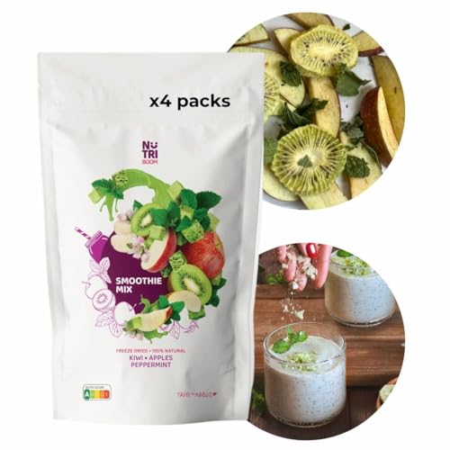 Ready to Blend Smoothie Kits Freeze-Dried Whole Fruits and Veggies for Healthy, Convenient Smoothies, Vegan, No Added Sugar, Smoothie DIY (4 servings, Breeze) von NutriBoom