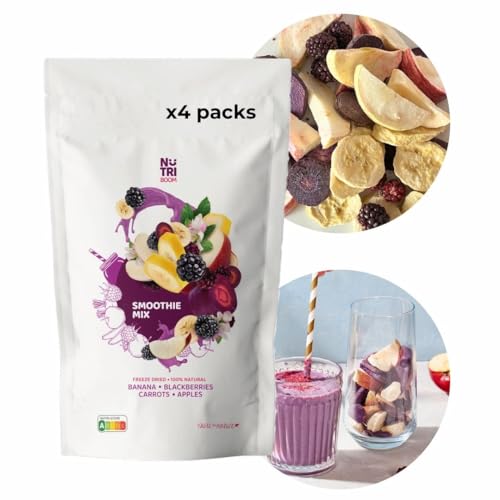 Ready to Blend Smoothie Kits Freeze-Dried Whole Fruits and Veggies for Healthy, Convenient Smoothies, Vegan, No Added Sugar, Smoothie DIY (4 servings, Power Up) von NutriBoom