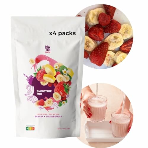 Ready to Blend Smoothie Kits Freeze-Dried Whole Fruits and Veggies for Healthy, Convenient Smoothies, Vegan, No Added Sugar, Smoothie DIY (4 servings, Yummy) von NutriBoom