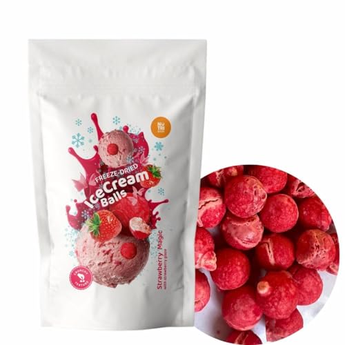 Strawberry Magic Freeze Dried Ice Cream – Crunchy, Premium Strawberry Flavour Snack – Innovative Sweet Treat, Perfect for On-the-Go, Freeze Dried Candy (150g pack) von NutriBoom