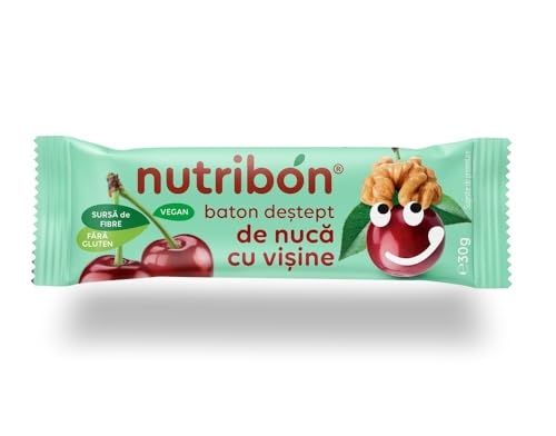 Nutribon Müsliriegel | 100% Natürliche Zutaten | Ohne Zusatz von Zucker | Vegan 24 x 30g (Walnuss und Kirsche) von Nutribon