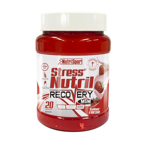 NUTRISPORT StressNutril Batido Recuperador | Bebida Post Entreno | Complemento Alimenticio para Deportistas| Reduce Fatiga, Antioxidante, Aumento Masa Muscular | Sabor Fresa | Bote de 800gr von Nutrisport