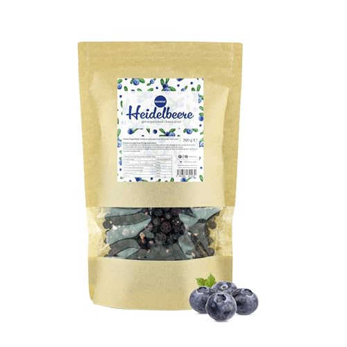 Nutritec Gefriergetrocknete Heidelbeeren 2x250g, Beeren gefriergetrocknet ohne Zusätze, Trockenfrüchte im wiederverschließbaren Aromabeutel von Nutritec