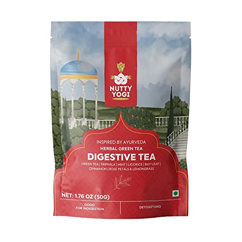 Nutty Yogi Herbal Green DiGasstive Tea, 50G, Chai With Herbs I 100% Natural I DiGasstive I Detoax I Slimming I Herbal Tisane von Nutty Yogi