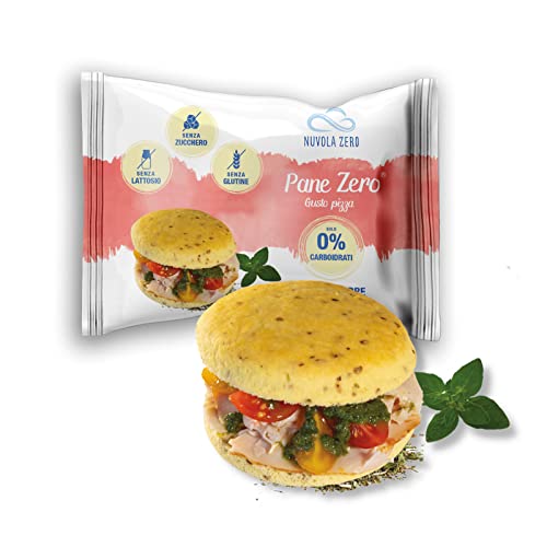 Nolvola Zero – Pane Zero Gusto Pizza, Zero Kohlenhydrate, zuckerfrei, laktosefrei, reich an Fasern und Proteinen, Glutenfrei, Packung 47 g, Made in Italy von Nuvolazero