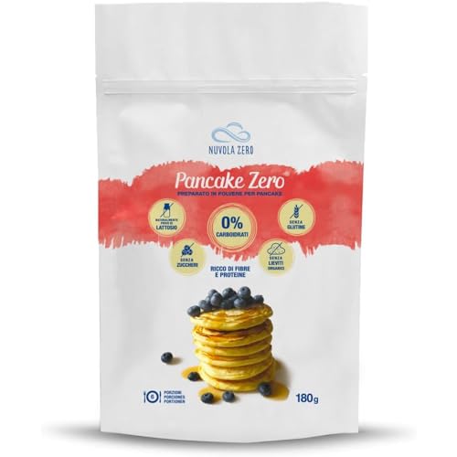 Nuvola Zero – Backmischung für Pancake, 180 g x 6 Protein-Pancake, Kohlenhydratfrei, Glutenfrei, Laktosefrei, Zuckerfrei, ohne Hefe, Hergestellt in Italien von Nuvolazero