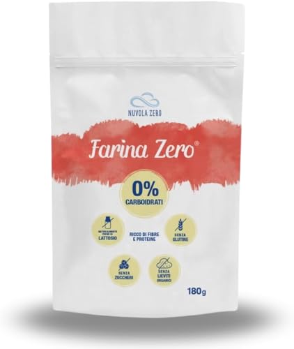 Nuvola Zero - Farina Zero Glutenfreies, geeignet für Pasta, Pizza, Gebäck, glutenfreies Protein Brot, Proteinmehl ohne Kohlenhydrate, laktosefrei, ohne Zucker Lebensmittel, 1 Stück pro Packung, 180g. von Nuvolazero