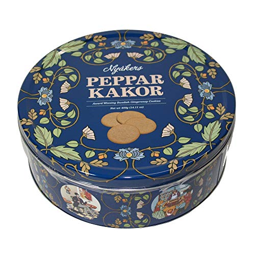 Nyakers - Peppar Kakor - Gingersnaps - Blue Tin - 400g von Nyakers