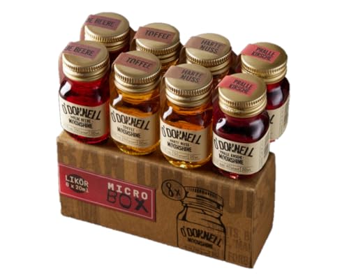 O'Donnell Moonshine O`Donnell Moonshine - 8er Micro Box I Natürliche Zutaten I Premium Schnaps nach amerikanischer Tradition I 25% Vol. Alkohol von O'Donnell Moonshine