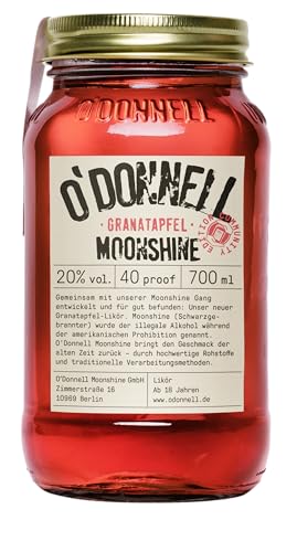 O'Donnell Moonshine - Granatapfel Likör (700ml) - Handwerklich hergestellte Spirituosen aus Berlin - 20% Vol. Alkohol von O'Donnell Moonshine