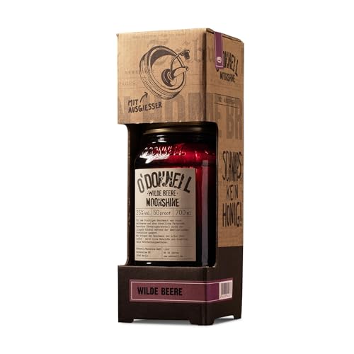 O'Donnell Moonshine Kombiset - Wilde Beere Likör (700ml + Ausgießer) - Handwerklich hergestellte Spirituosen aus Berlin - Premium Schnaps nach Amerikanischer Tradition - 25% Vol. Alkohol von O'Donnell Moonshine