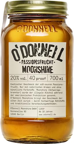 O'Donnell Moonshine Likör | im original Mason Jar | Herstellung nach amerikanischer Tradition | Premium Schnaps (1 x 0,7 l) (Passionsfrucht) von O'Donnell Moonshine