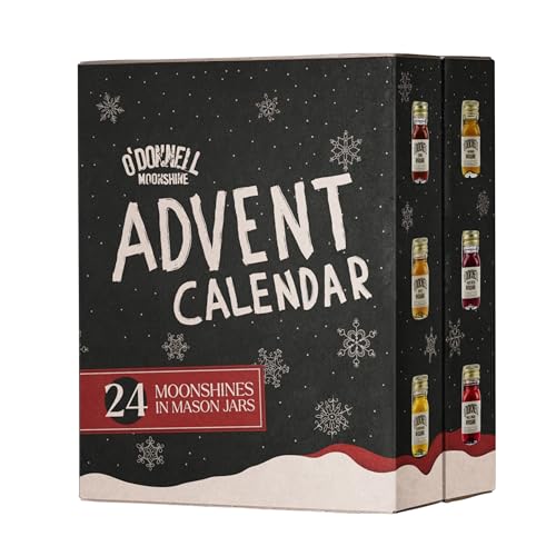 O’Donnell Moonshine Microkalender 2024 - Adventskalender mit 24 x 20ml Mason Jars voller Premium-Likör - Jedes Türchen ein Fest, jeder Tropfen ein Feuerwerk für eure Sinne von O'Donnell Moonshine