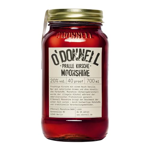 O'Donnell Moonshine - Pralle Kirsche Likör (700ml) - Handwerklich hergestellte Spirituosen aus Berlin - Premium Schnaps nach Amerikanischer Tradition - 20% Vol. Alkohol von O'Donnell Moonshine