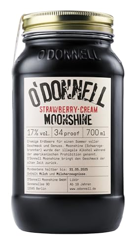 O'Donnell Moonshine - Strawberry-Cream Likör (700ml) - Creme-Likör von O’Donnell Moonshine - Sommer Edition - Premiumlikör mit 17% vol von O'Donnell Moonshine