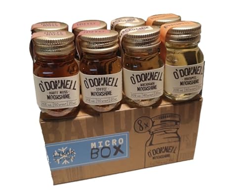 ODonnell Moonshine O`Donnell Moonshine - 8er Winter Micro Box I Natürliche Zutaten I Premium Schnaps nach amerikanischer Tradition I 25% Vol. Alkohol von O'Donnell Moonshine