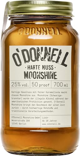 O'Donnell Moonshine - Harte Nuss Likör (700ml) - Handwerklich hergestellte Spirituosen aus Berlin - Premium Schnaps nach Amerikanischer Tradition - 25% Vol. Alkohol von O'Donnell Moonshine