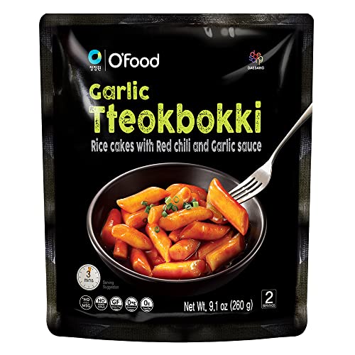 [ChungJungOne] O'Food Tteokbokki Knoblauch – koreanische würzige Reiskuchen mit Knoblauch, 260 g [2 Portionsgrößen] von O’Food