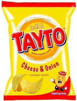 Tayto irischer Käse-Zwiebel-Taschen Chips 12 (2 x 6 x 25 g Beutel) von KUHN RIKON