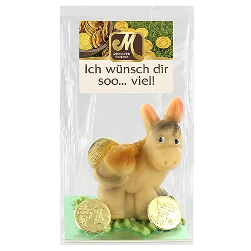 Odenwälder Marzipan Esel Ich wünsche dir so viel in Geschenkfolie 60g von Odenwälder Marzipan