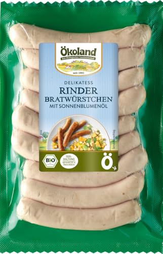 Delikatess Rinder-Bratwürstchen mit Sonnenblumenöl 18 x 180 gr von Ökoland