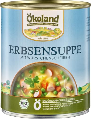 Erbsensuppe mit Würstchenscheiben von Ökoland