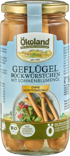 Geflügel-Bockwürstchen mit Sonnenblumenöl 12 x 380 gr von Ökoland