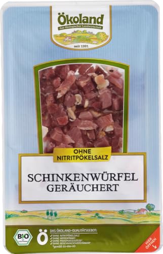 Schinkenwürfel fein geschnitten & geräuchert 12 x 80 gr von Ökoland