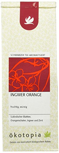 Ökotopia Schwarzer Tee aromatisiert Ingwer Orange, 5er Pack (5 x 75 g) von Ökotopia