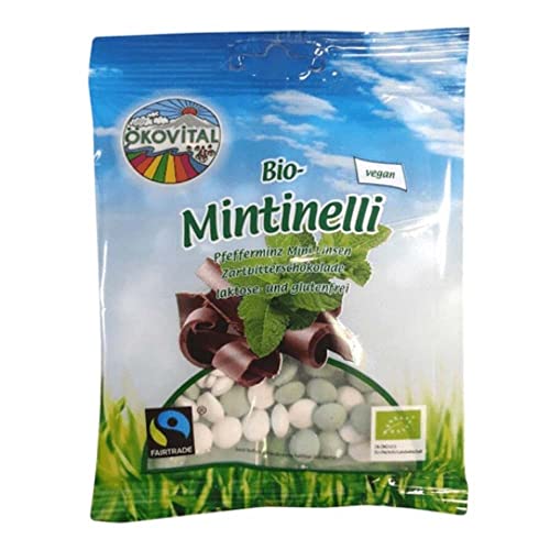 RÖSNER Bio Mintinelli, Schokolinsen, Pfefferminz & Zartbitterschokolade, vegan, 90g (1er Pack)