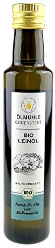 Bio Leinöl 500ml (1x500ml) - stets frisch kaltgepresst aus Bio Leinsaat, milder Geschmack, mit Öko-Strom in Deutschland hergestellt, direkt aus der Ölmühle Godenstedt von Ölmühle Godenstedt