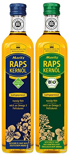 MORITZ KOMBI: Rapskernöl classic 500ml UND BIO 500ml, kaltgepresst, nativ von LNEE