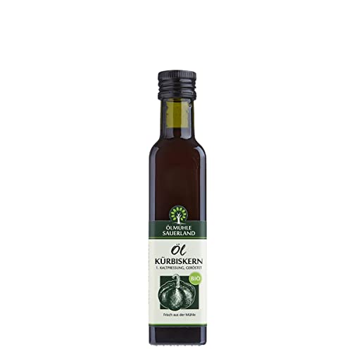 Kürbiskernöl BIO kaltgepresst aus gerösteten Kernen (250 ml) von Ölmühle Sauerland