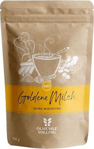 ÖLMÜHLE SOLLING - BIO Goldene Milch Gewürzmischung | Gewürzmischung aus 100 % Bio-Zutaten für die Zubereitung von goldener Milch. Auch ideal als Zutat für Smoothies und Bowls | Inhalt: 250 g von Ölmühle Solling